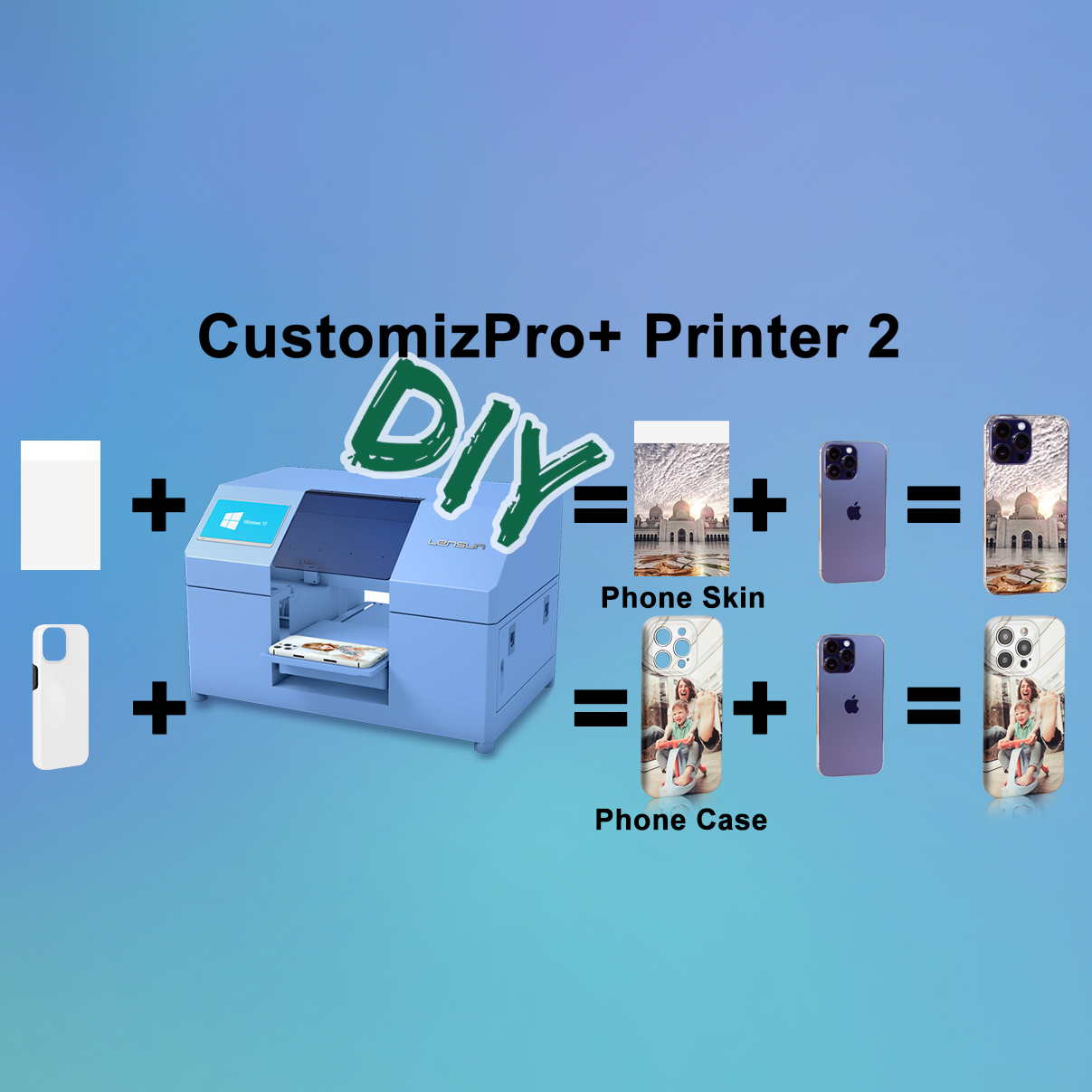 Lensun 2.8D embossed UV printer